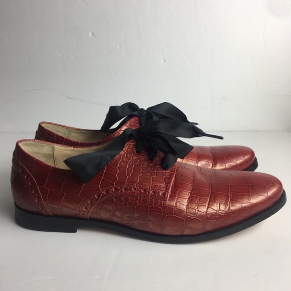 Cole Haan Red Brown Breslyn Embossed Oxford - Picture 3 of 8